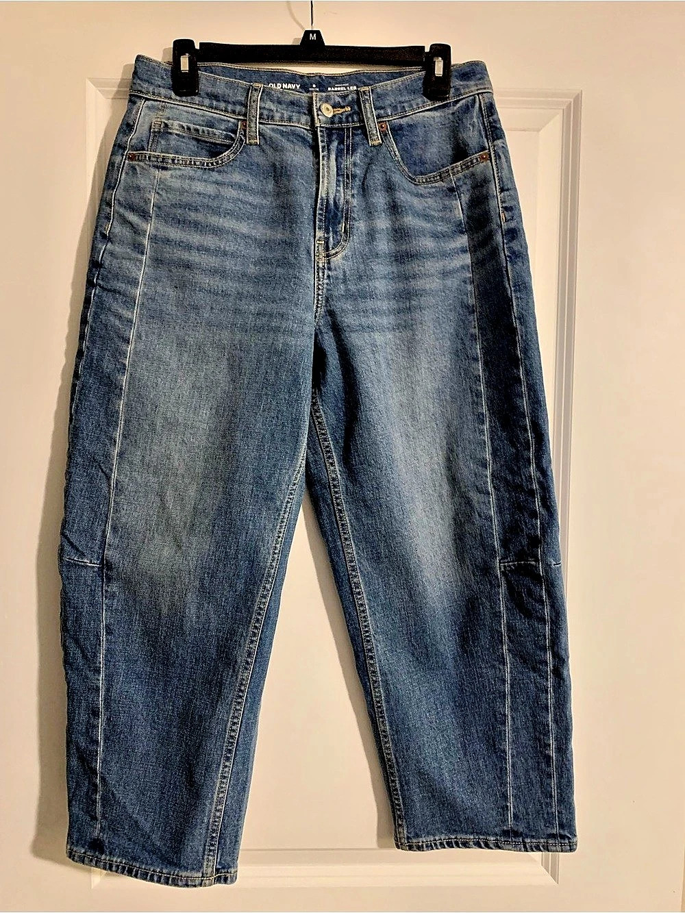 Old Navy High-Rise Barrel Leg Blue Size 8 Petite